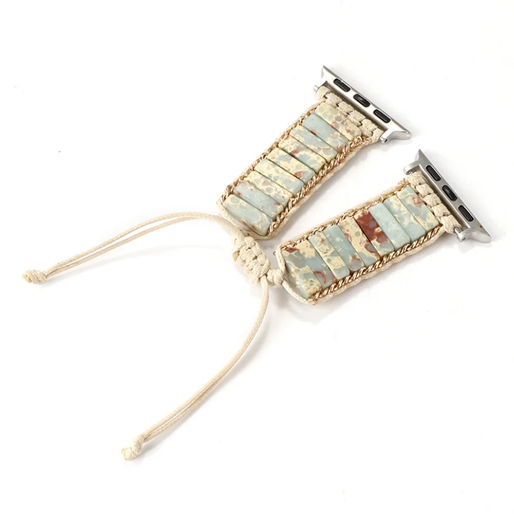 Woven Original Stone Bracelet for Apple Watch Band 44mm 40mm 45mm 41mm 49mm 42mm 38mm Braided Belt for iWatch Ultra 8 7 6 5 4 SE