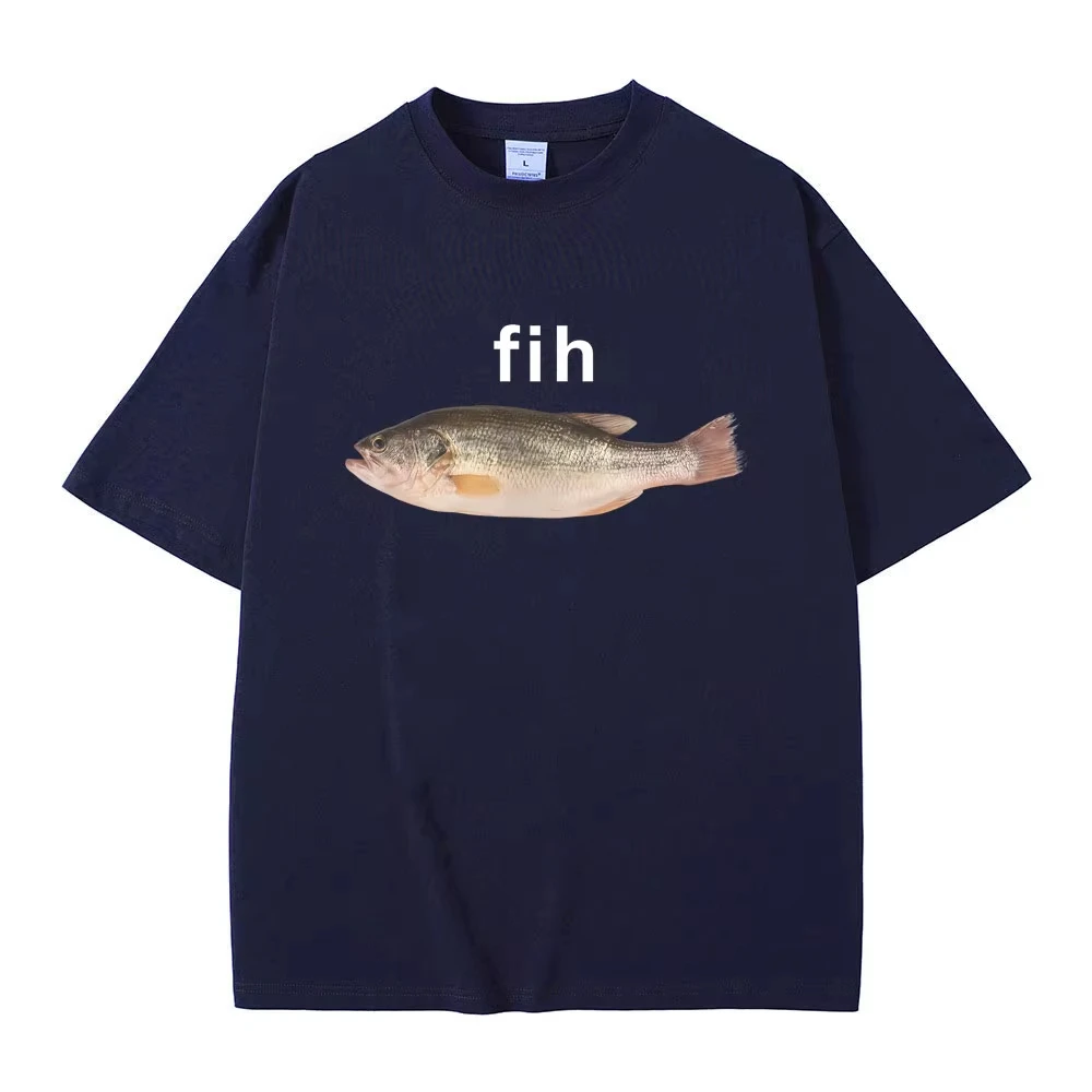 الصيف Fih الأسماك مضحك Vertebrata عشاق ميمي تي شيرت الرجال النساء عادية القطن Vintage قصيرة الأكمام التي شيرت الرجال فضفاض تي شيرت #5