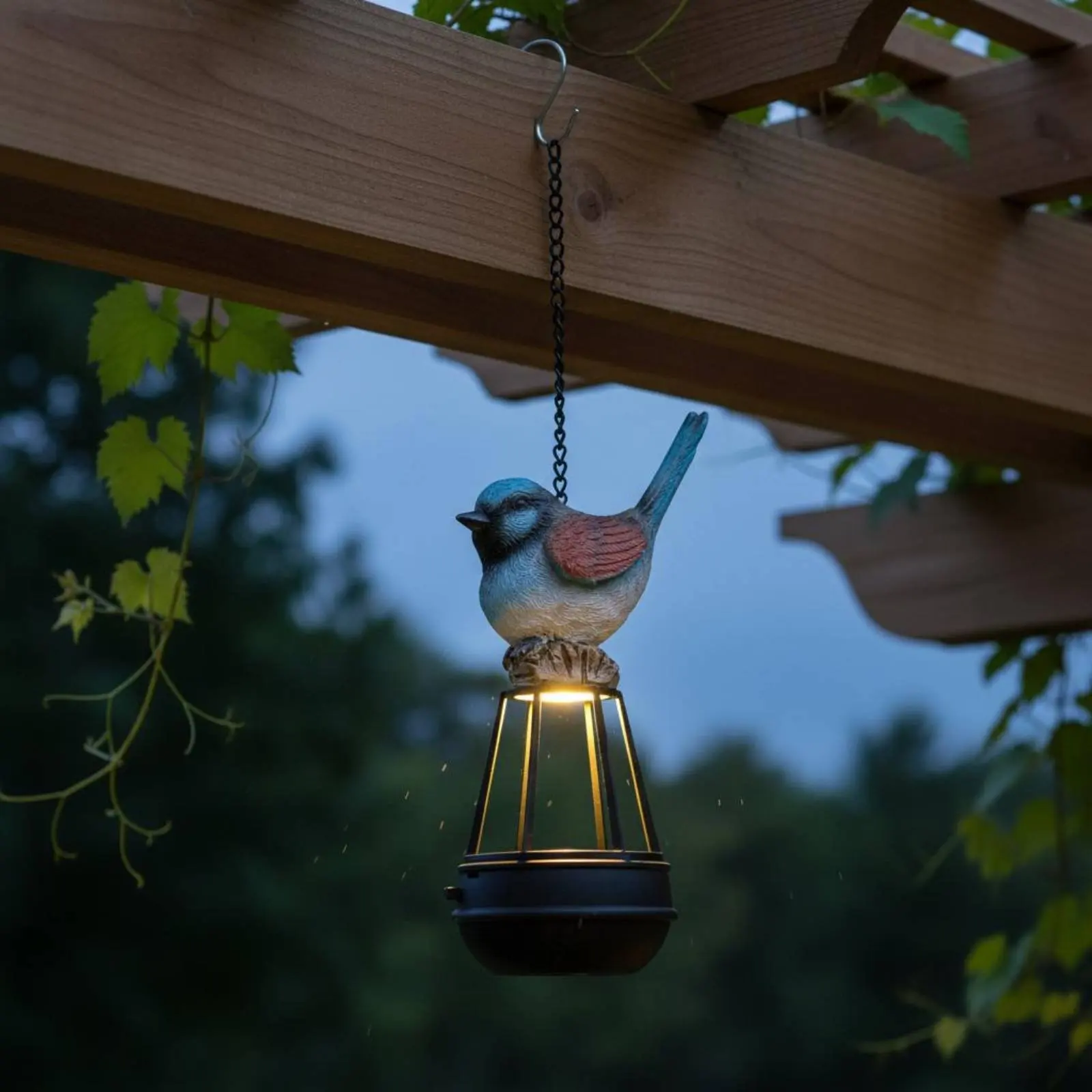 Solar Avian Hanging Lamp Weather Resistant Solar Avian Lamp Parrot Garden Lantern Waterproof Outdoor Lighting Auto On/deactivate - view 6