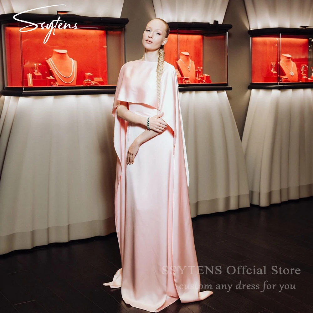

SSYTENS Pink Formal Evening Dresses Woman 2026 Mermaid Cap Sleeves Elegant Dresses For Special Event Robes De Soirée Customized