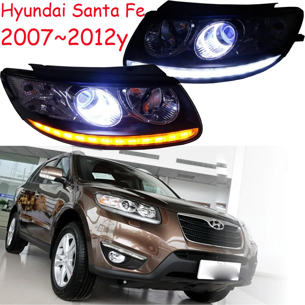 2007~2012 car bupmer head light for Hyundai Santa Fe headlight tucson car accessories LED DRL HID xenon fog Santa Fe headlamp