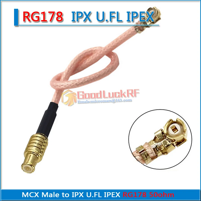 Kit Set IPX IPEX U.FL Female to MCX Male Right Angle 90 Degree Pigtail Jumper RG178 Coaxial RF Connection 50 ohm