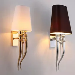 Creative led wall lamp hotels Modern Iron wall lamps Dining Living room bedroom double head AC85-265V Light fixtures
