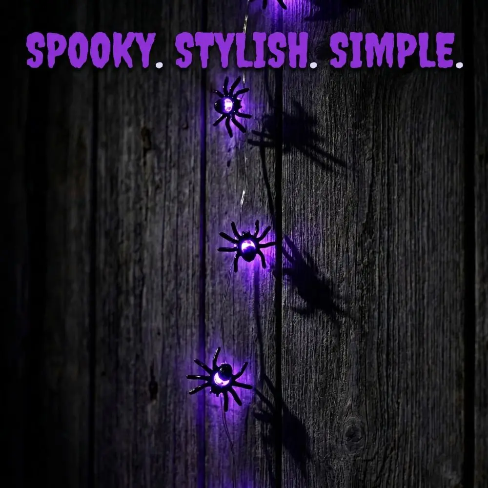 Black Spider Halloween String Lights Durable Construction Fake Spider Giant Spider Decor Electric Spider Luminous Spider