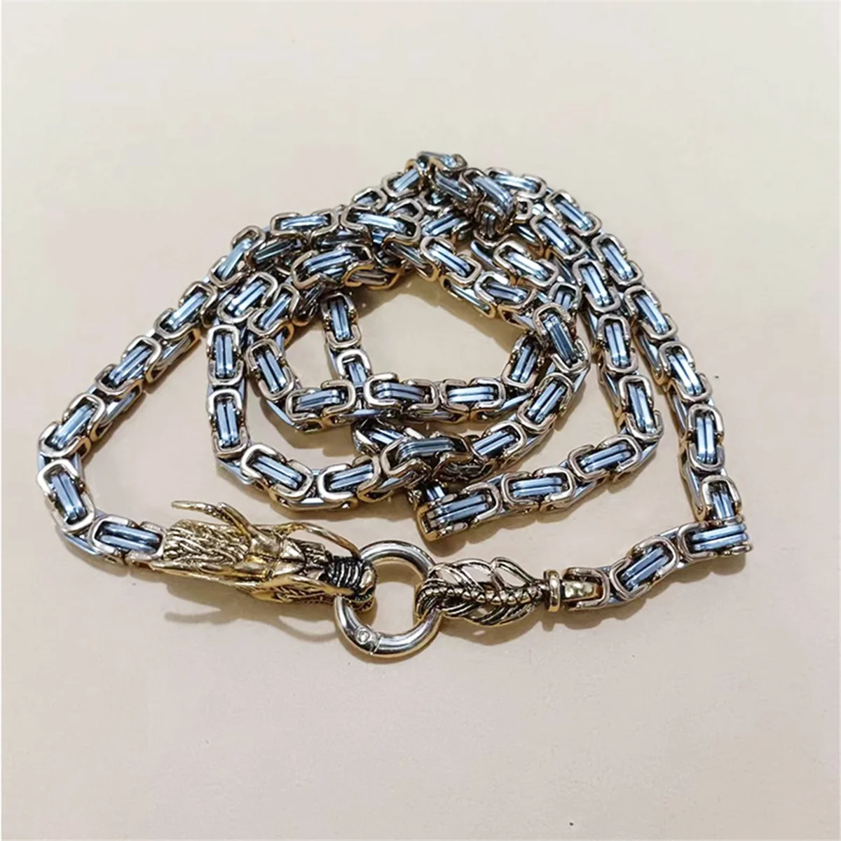 2025+ アウトドア ドラゴン スパイン セルフ ホイップ チェーン ステンレス鋼 チタン鋼 キール ブレスレット メタル ネックレス ウエスト チェーン A