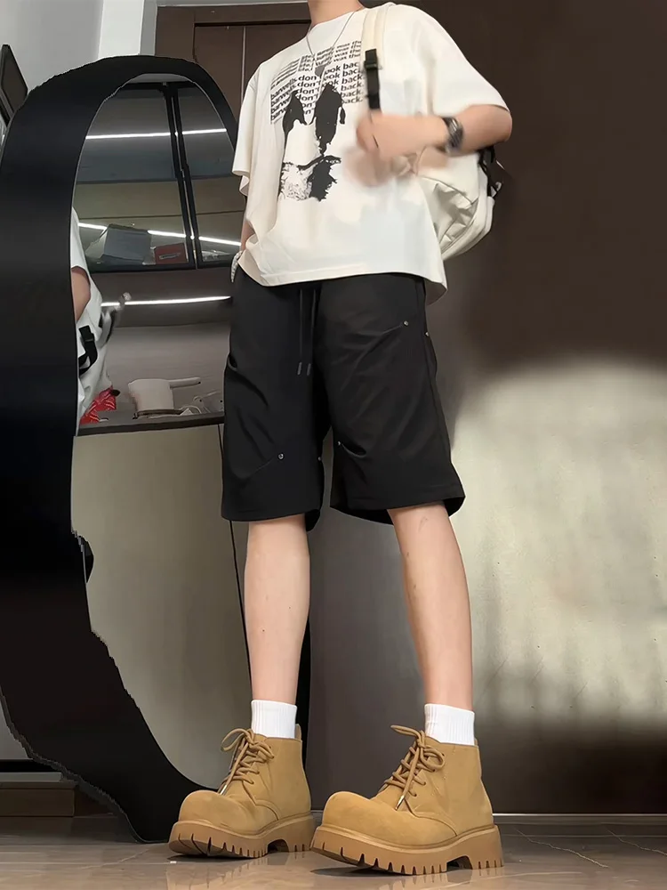 

Мужские летние плиссированные брюки Bla из охлаждающего шелка, модные, молодежные, повседневные, прямого кроя, из полиэфирного волокна