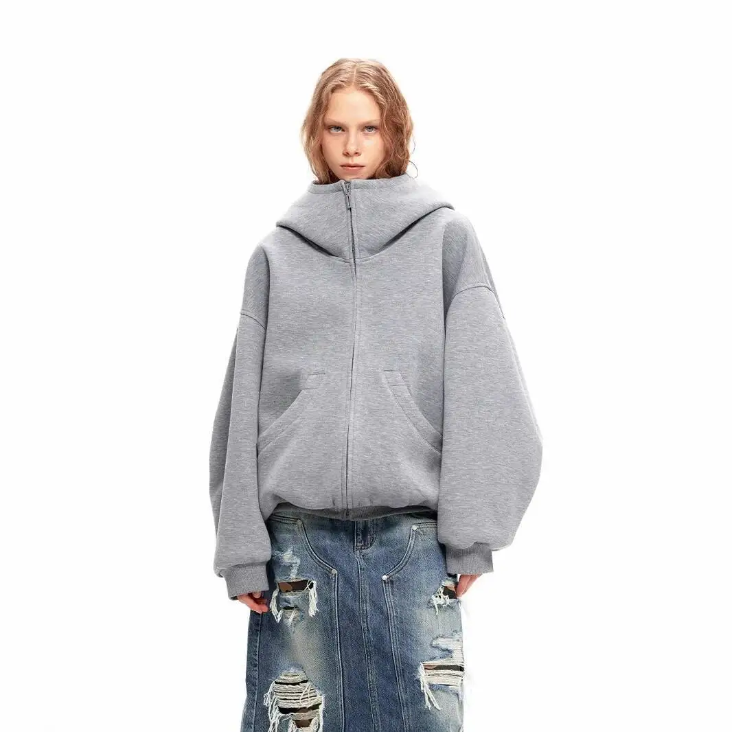 

Unisex Hoodies 2025 Autumn Winter Vintage Man Women Sweater Jacket American Casual Style Double Zip Cardigan Couples Casual Top