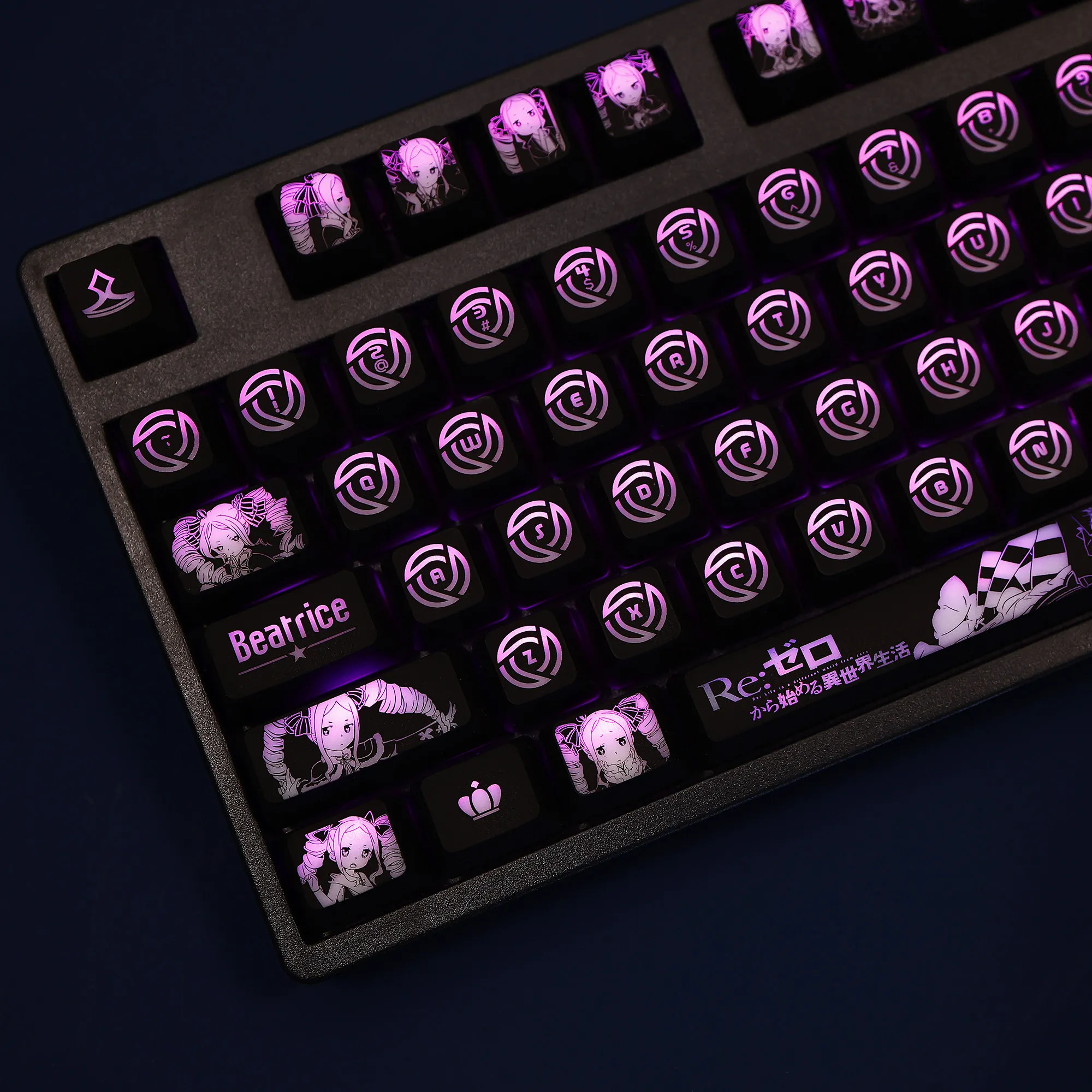 104 Keys/Set Beatrice Re Zero Backlit SWS Keycaps PC Coating for Logitech G512 Razer BlackWidow Huntsman Corsair K70 K95 view 2
