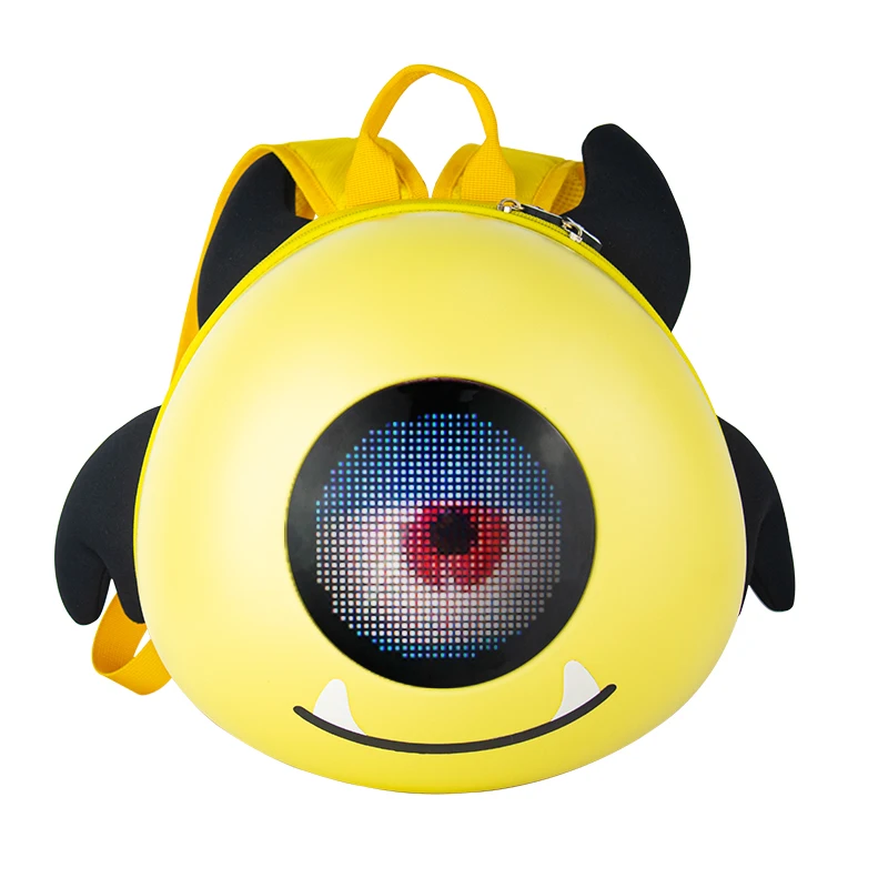 

Summer Season Cool LED Screen Bags for KidsBlinkEyes External Frame Geometric Pattern Zipper Closure Christmas Gifts