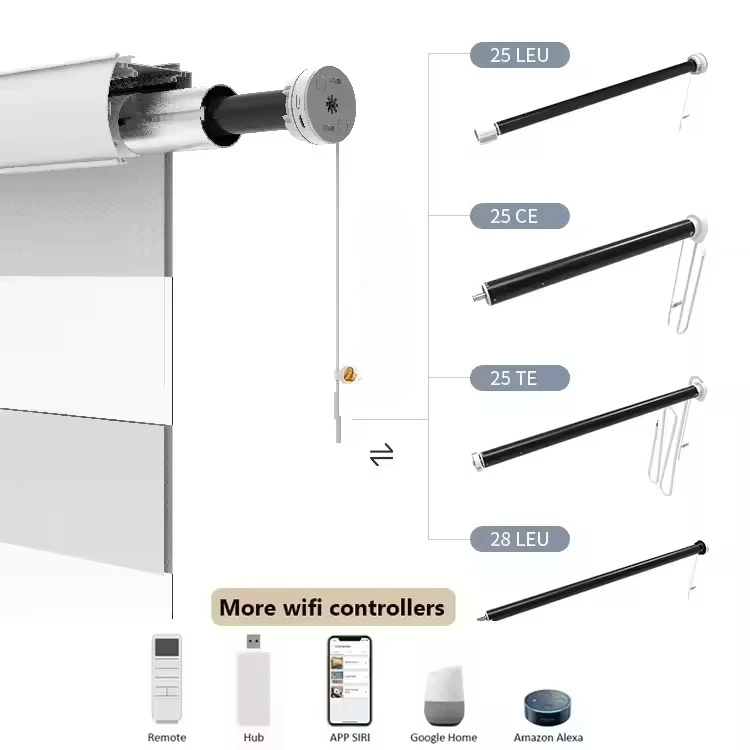 EE1  Smart Curtain Kit with Motorized 38mm Tube Multiple Control Modes (APP/Remote/Alexa) for Home Decoration