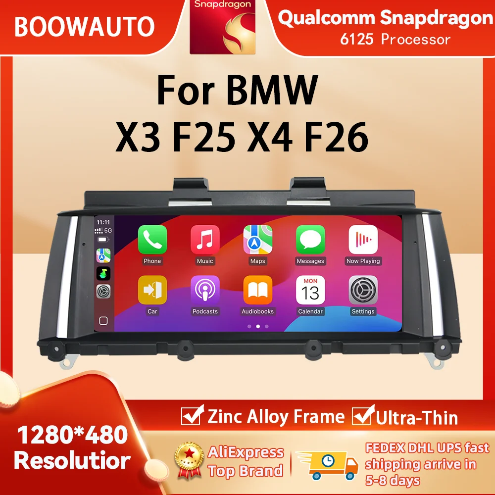 BOOWAUTO 8.8inch Screen Qualcomm Snapdragon6125 For BMW X3 X4 F25 F26 Wireless CarPlay Android Auto Video Player Car Multimedia