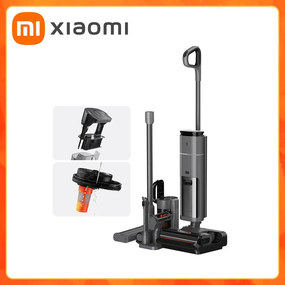 NEW XIAOMI MIJIA Wireless Floor Wet and Dry Vacuum Cleaners 3Max for Home Cleaning Machine Roller Brush Self-Cleaning LED Screen