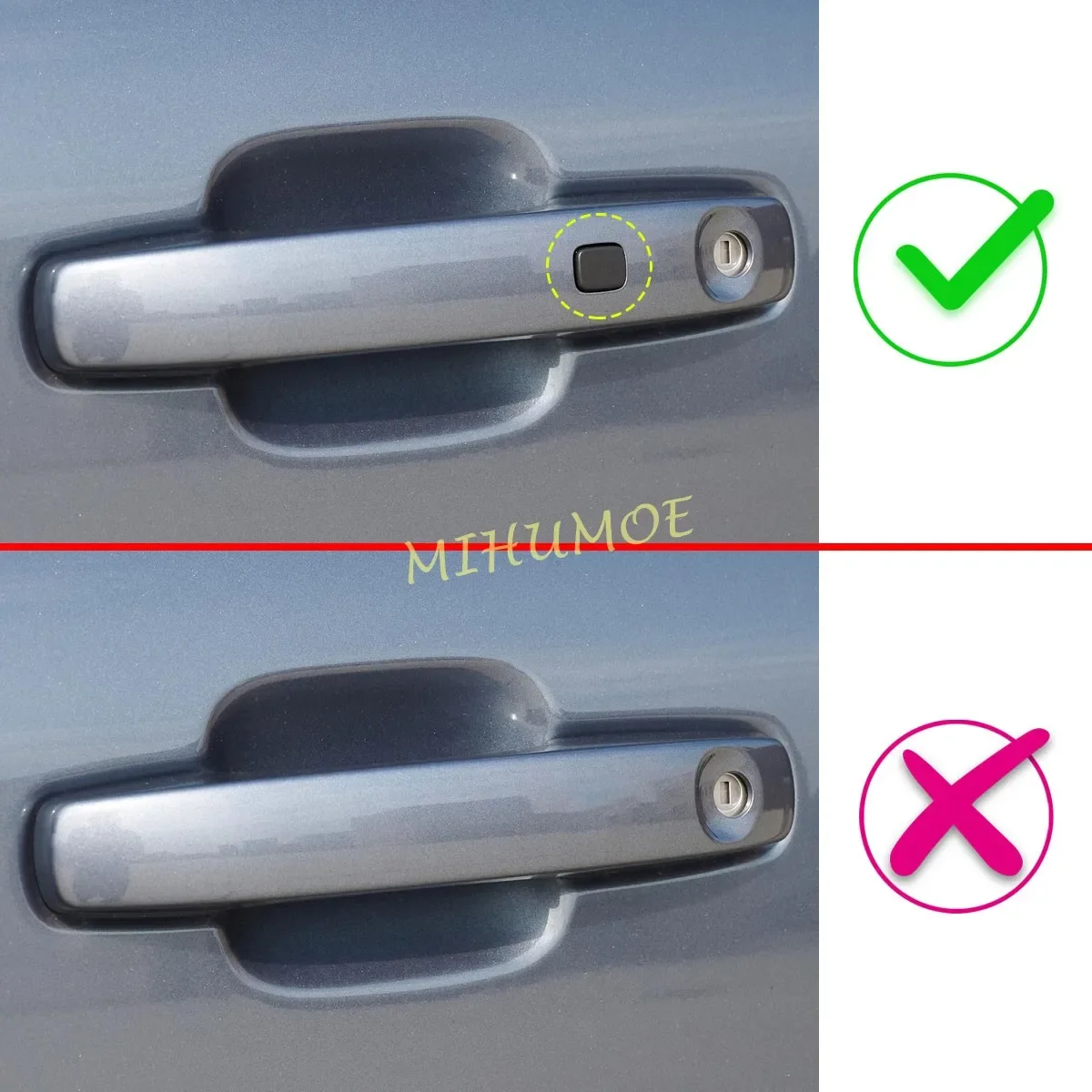 For 2023-2025 Ford Ranger Everest Car Keyless Door Handle Cover Protector ABS Carbon Fiber