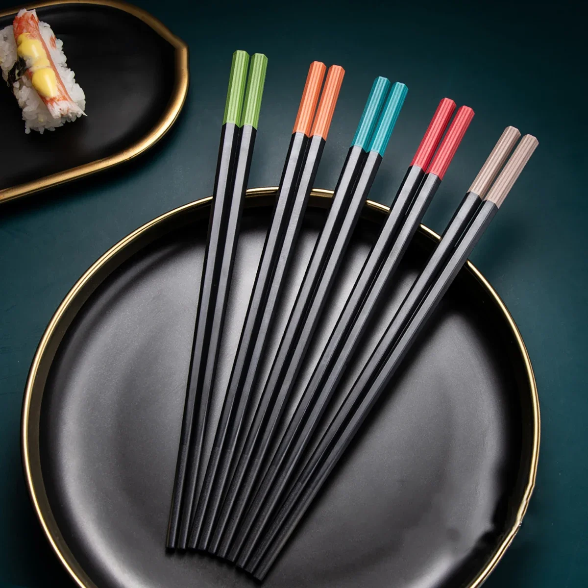 5 Pairs Japanese Chopsticks for Non-Slip Food Sticks Chop Sticks Reusable Chopsticks Tableware Gift Kitchen Tools