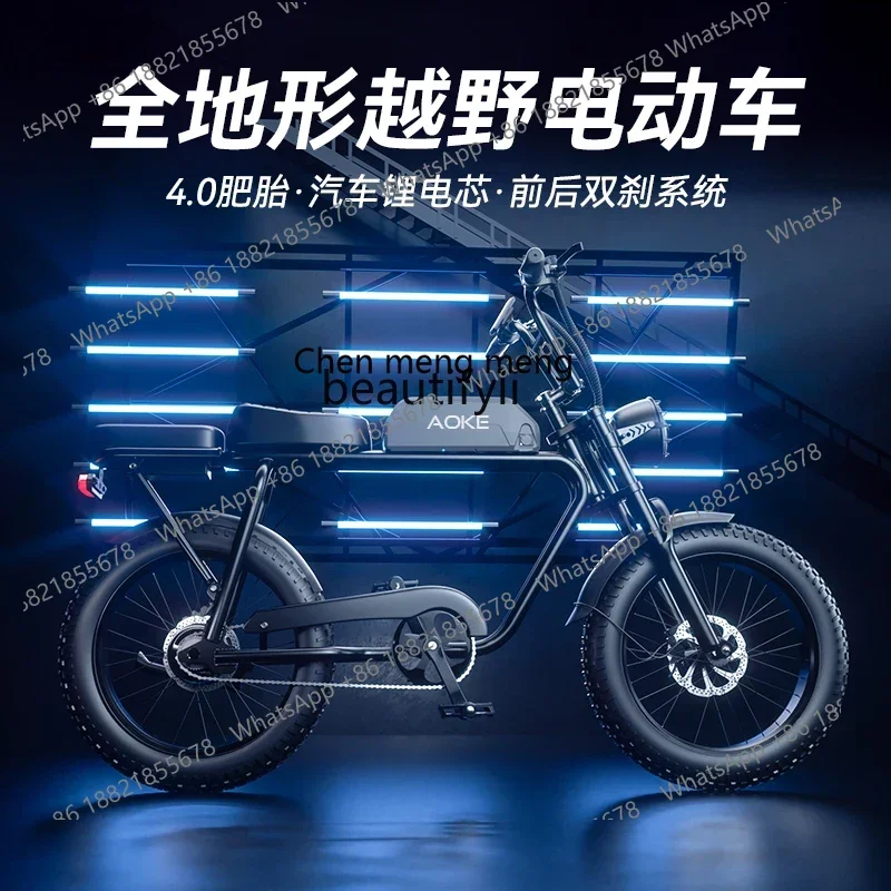 New arrive All-terrain wide-tire mountain bike helps retro battery car new national standard 3C off-road electric bicycle
