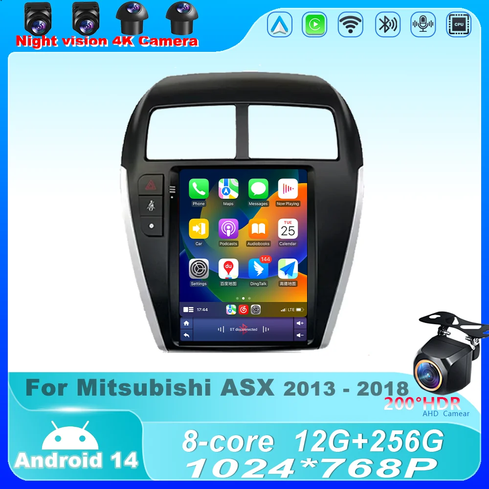 Autoradio Per Mitsubishi ASX 2013 - 2018 9.7 "Android 14 Lettore Multimediale Stereo di Navigazione GPS Carplay 4G HDR Schermo DSP QLED