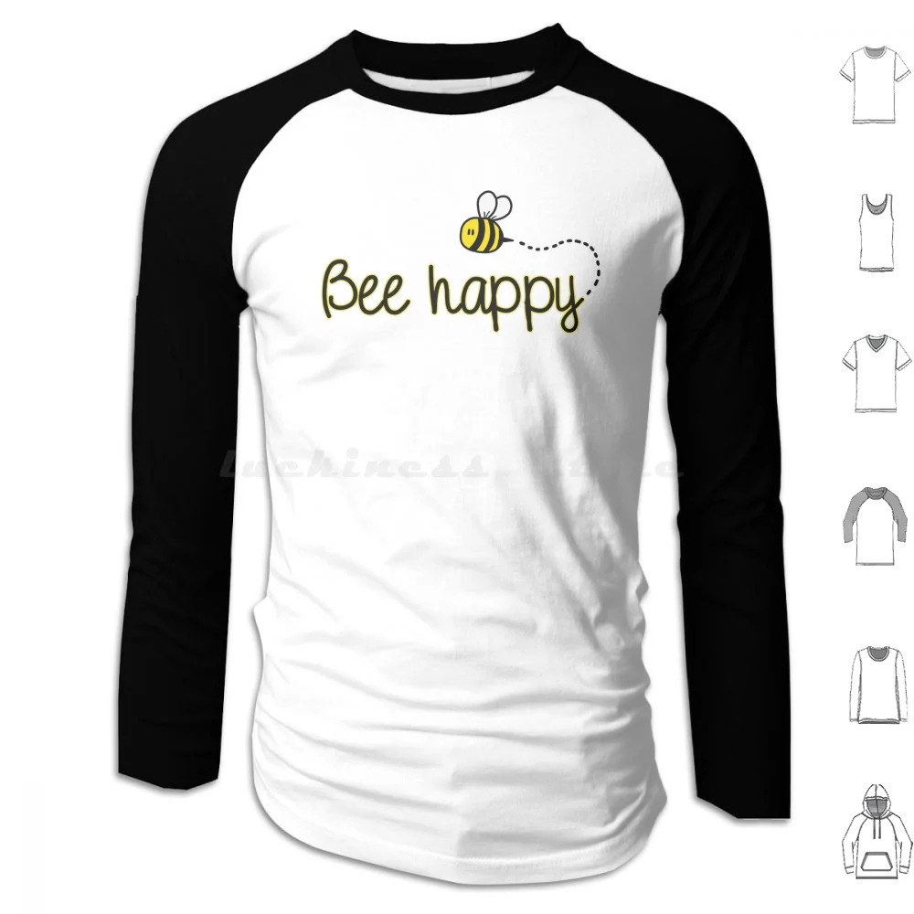 Bee Happy Sudaderas con capucha de manga larga para computadora portátil, funda para adolescentes, estética de moda barata, marca artística popular, mochila gratuita Pinterest