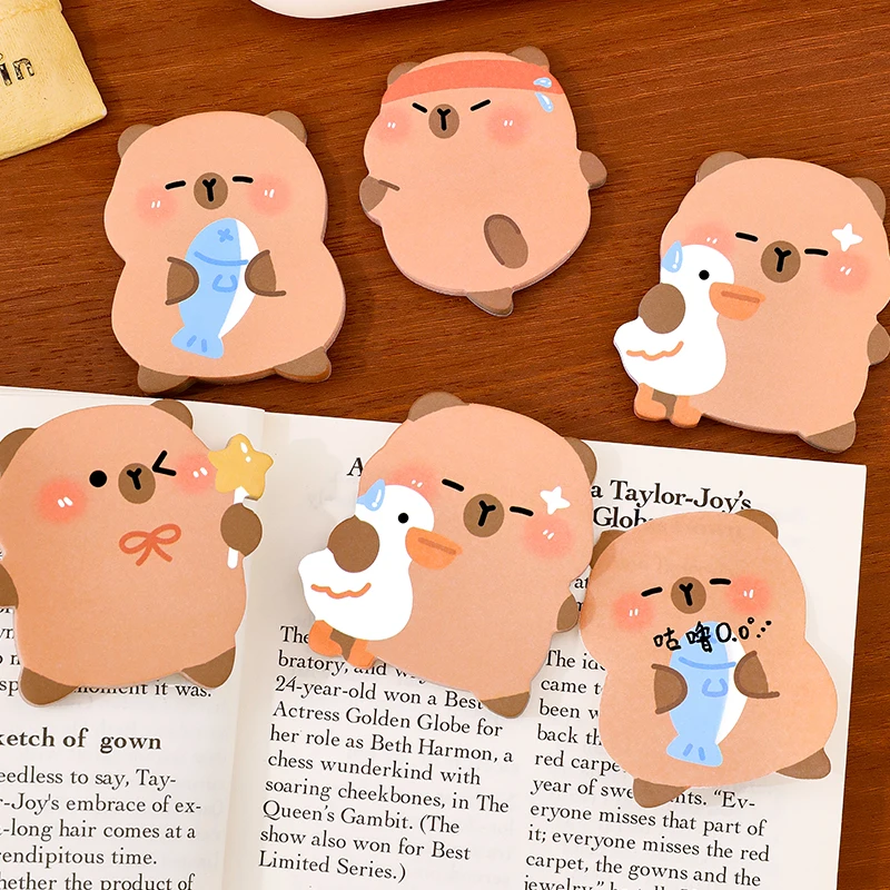 60 Yaprak Yapışkan Notlar Basit Uzaylı Kapibara Scrapbooking Etiket Okul Malzemeleri Postane Kırtasiye Not Defterleri