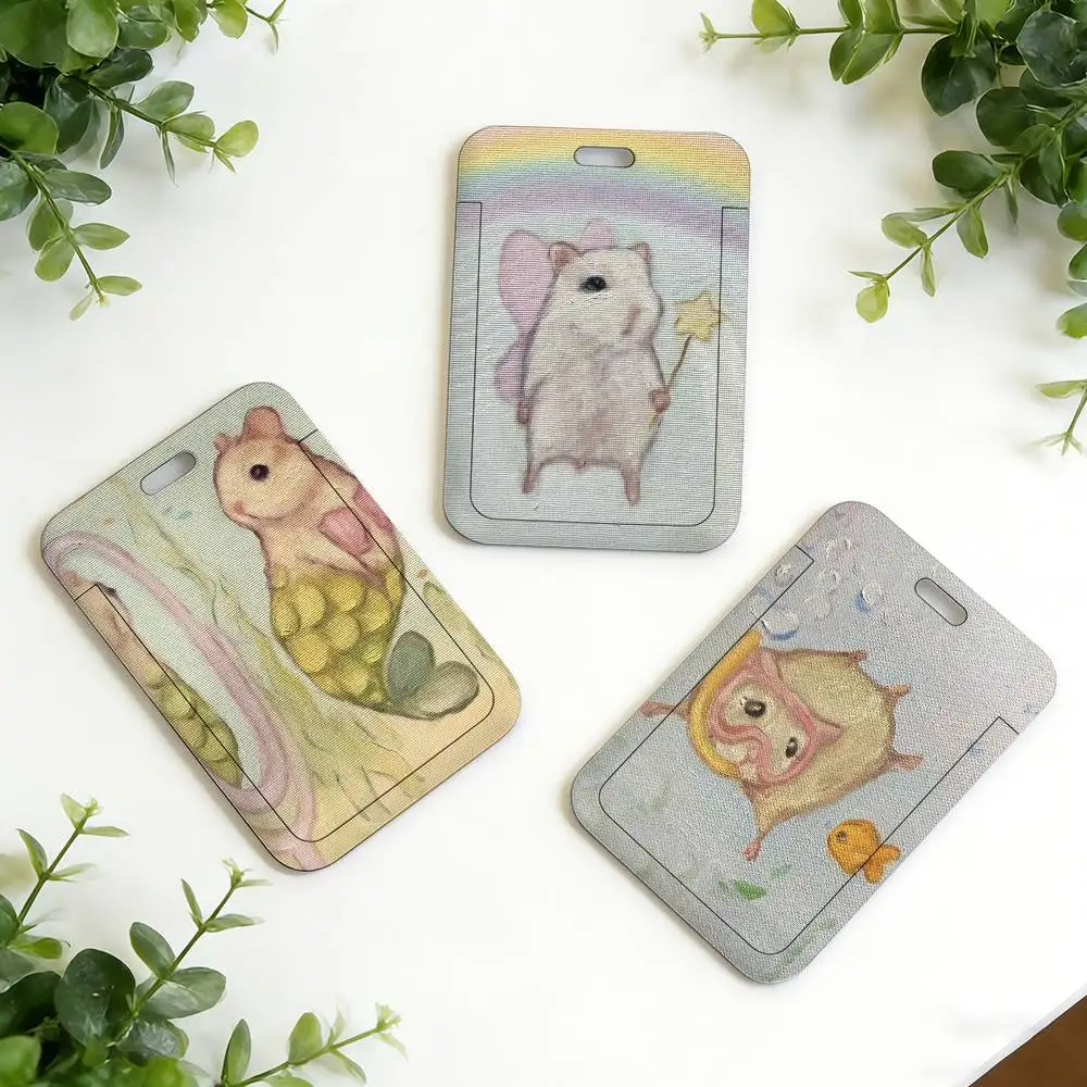 

Funny cute Cartoon Hamster Holder Stitch Card Holders Student Campus Lanyard Cards Holder Neck Straps for Kids Gift