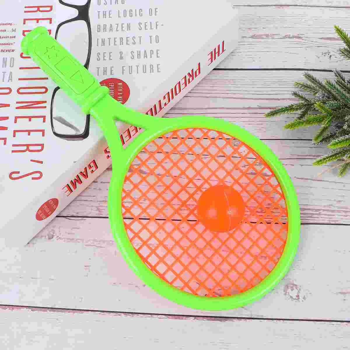 1 Pair of Children's Tennis Racket Kids Plastic Badminton Rackets Game Props for Kindergarten Primary School (Size S Random Colo
