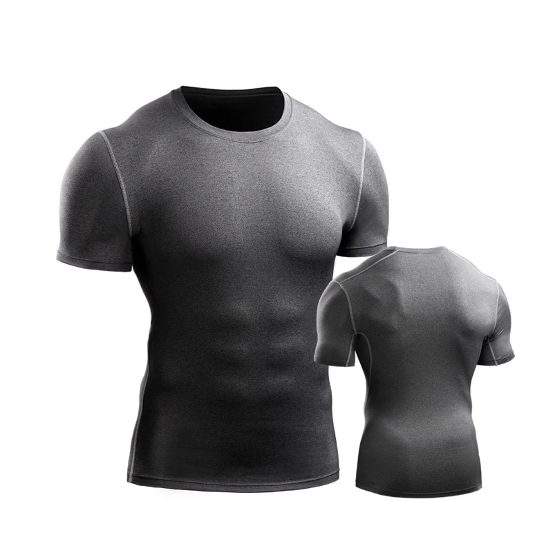 Male Short Sleeve T Shirts Running Tights Sports Thermal Muscle Underwear Fitness Gym Clothing Compression Jerseys Jacket Tops