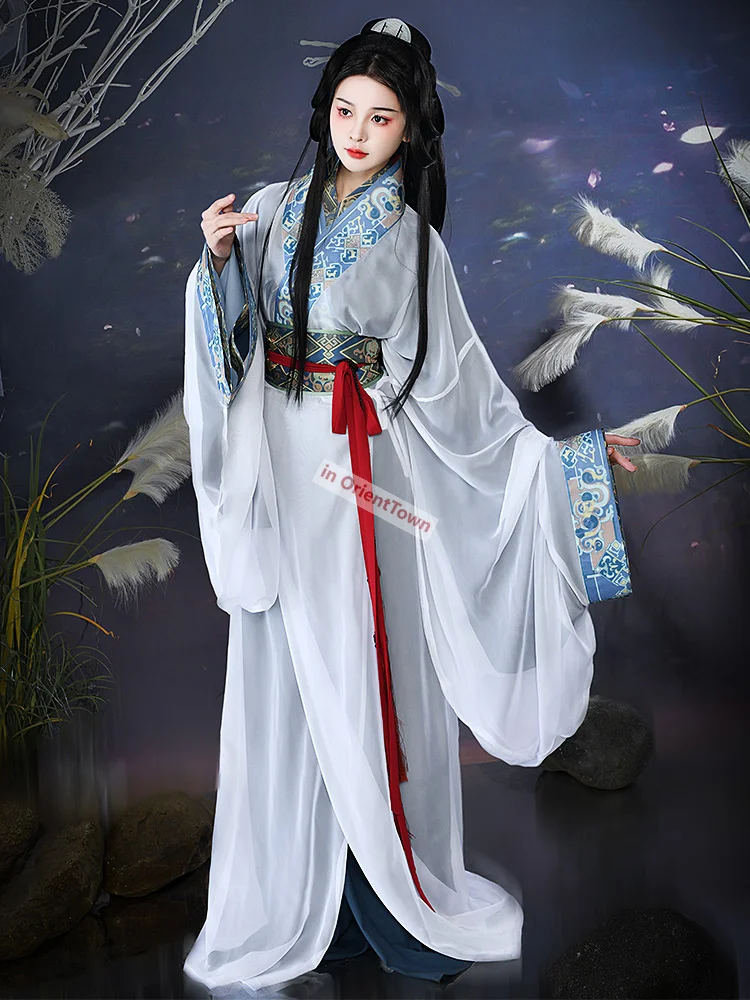 Ropa tradicional de China antigua, vestido de dinastías de Estados de guerra para mujer, bata exterior estándar Hanfu ZhiJu y vestido interno QuJu