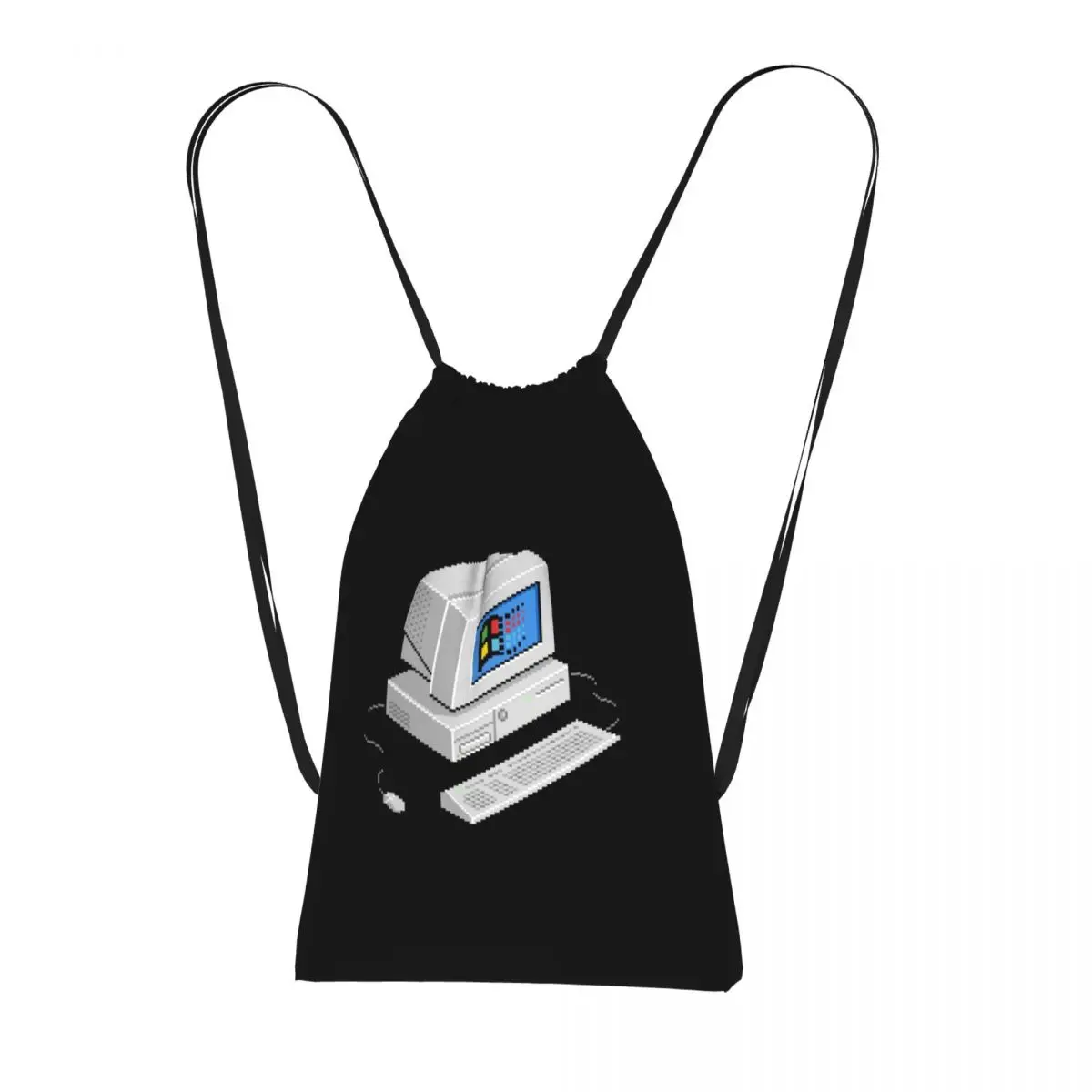 

Windows Vaporwave Backpacks Multi-function Drawstring Bags Shoes Bag Book Bags for Travel School