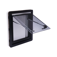 70°-Open High-Quality Aluminum Alloy RV Caravan Hinged Window (45*50CM) with Acrylic Glass, Sun Shade and Insect Screen