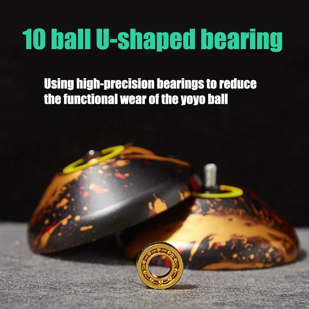 Yoyo Professional Magic Yoyo Metal Yoyo With 10 Ball Bearing Alloy Aluminum High Speed Unresponsive Yo Yo Classic Toys For Kids