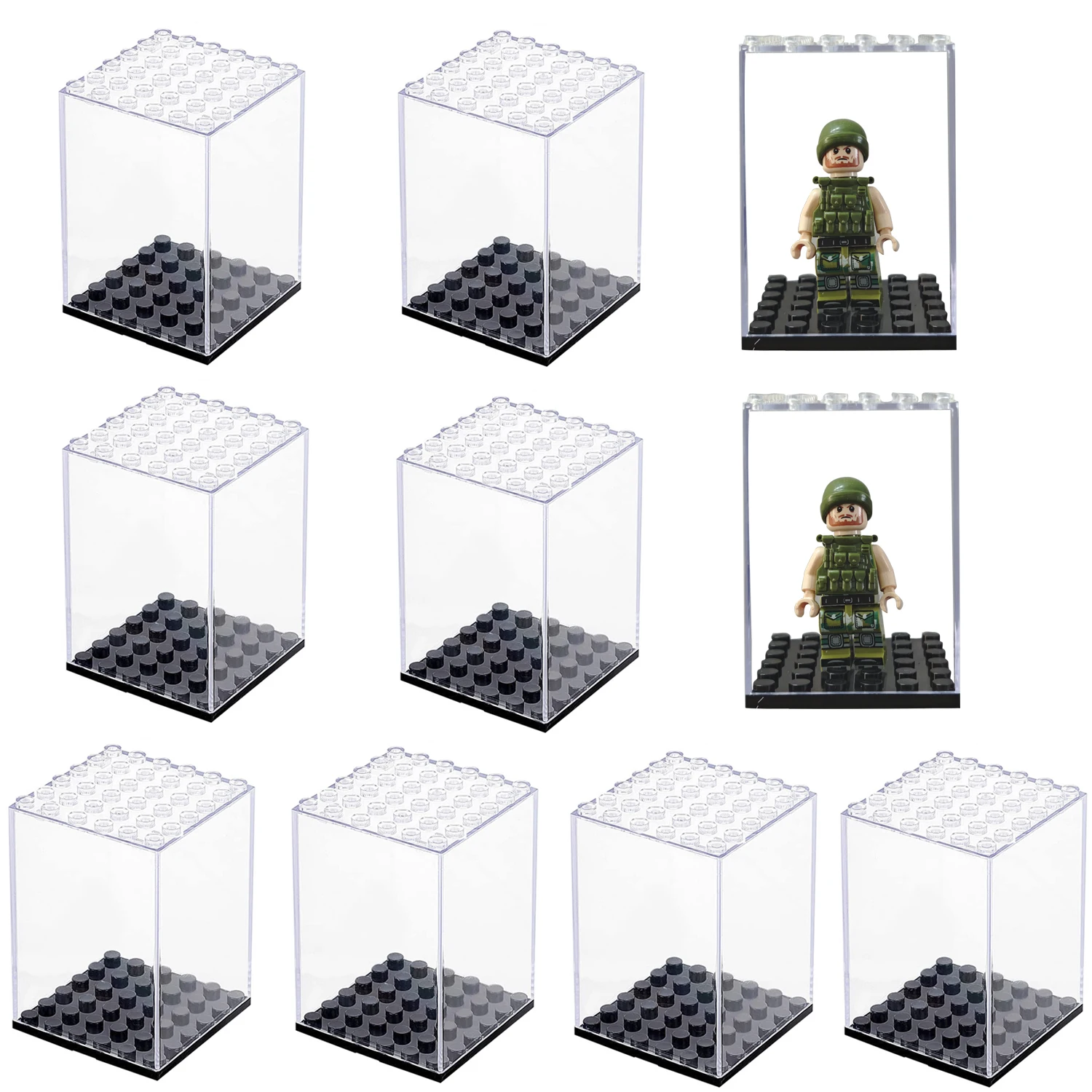 

Витрина для минифигурок, акриловый футляр для хранения маленьких фигурок, витрина для строительных блоков для минифигурок, экшн