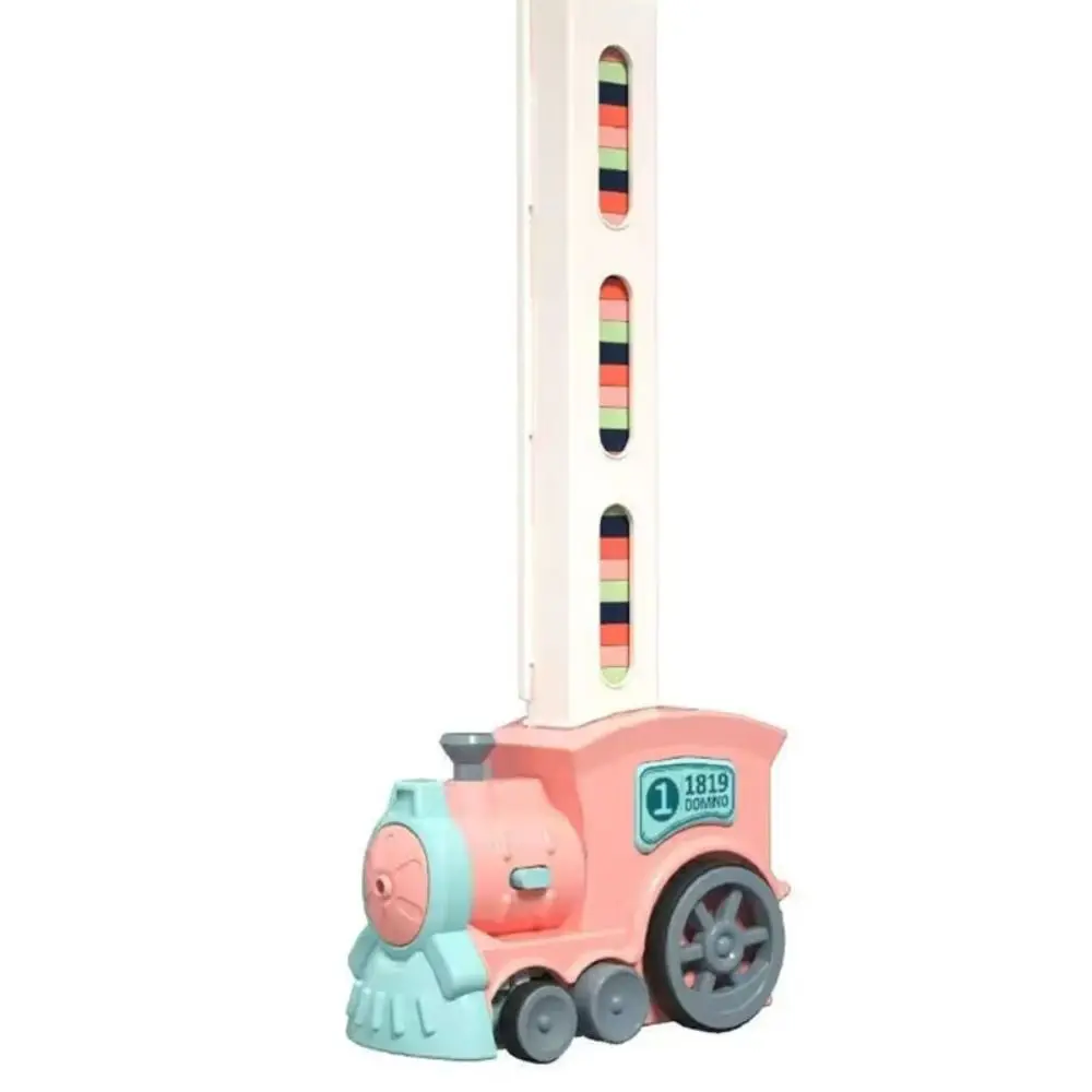 Som luz inteligente crianças brinquedo colocação automática diy educacional dominó trem pequeno trem quebra-cabeça blocos trem elétrico