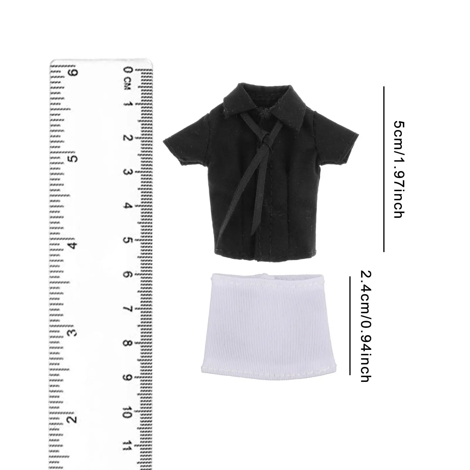 1/12 여성 그림 옷 넥타이 인형과 짧은 치마 셔츠 드레스 수제 액세서리 6 ''액션 피규어에 대한 패션 의상