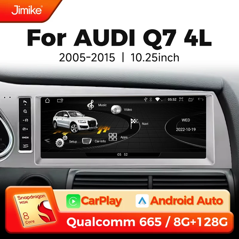 Wireless CarPlay Android Auto Bluetooth Car Stereo Radio for Audi Q7 4L 2005-2015 Multimedia Player Navigation GPS Touch Screen
