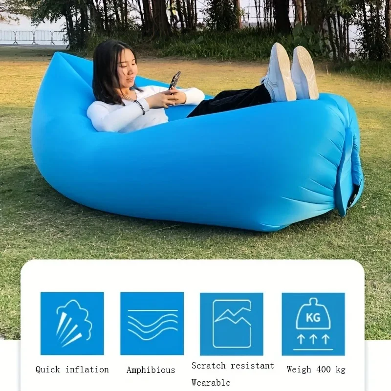 Air Lazy Inflatable Sofa Bag Portable Camping Sofa Mattress Music Festival Recliner