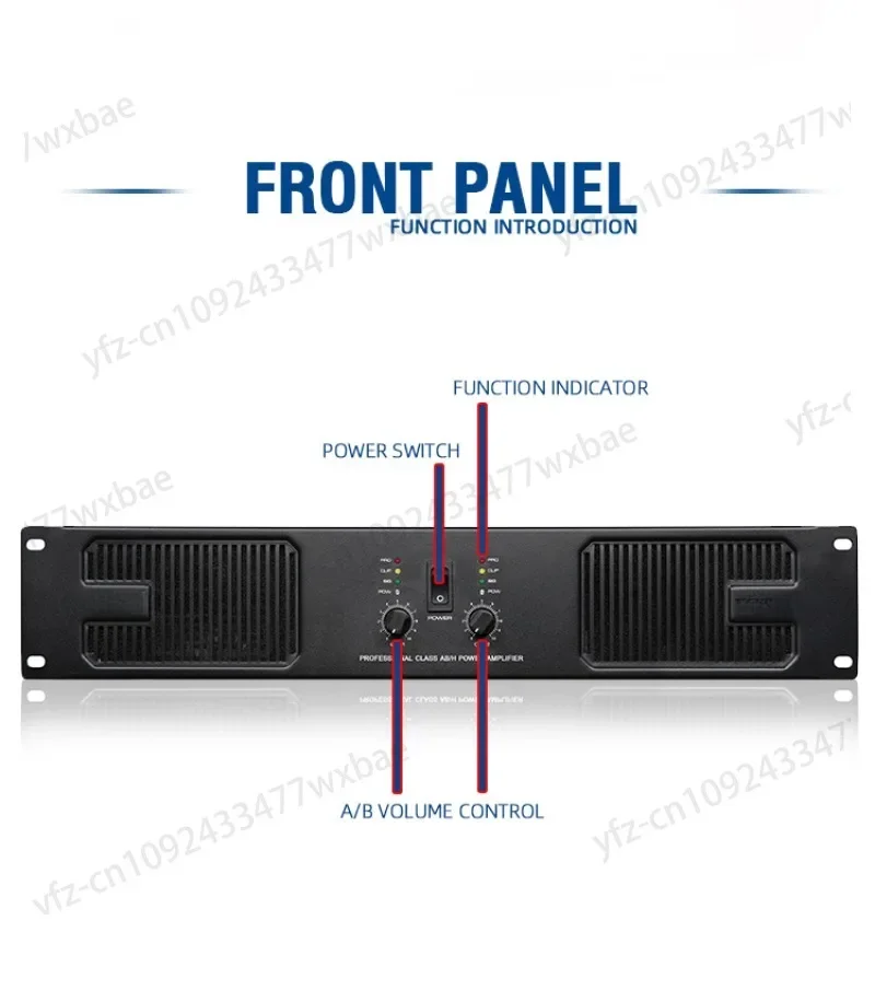 Professional 800 Watt High-power Audio Amplifier for Outdoor Stage Performances