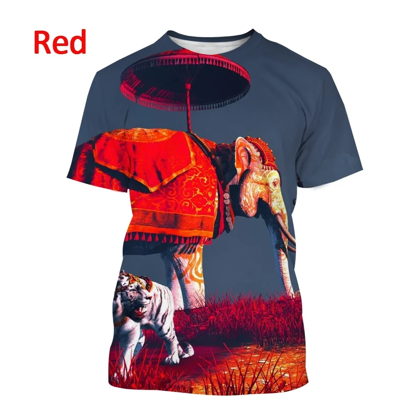 2022 Men and Woman 3D Elephant Print T-shirt Fashion Personality Funny Elephant Pattern Hip-hop Punk T-shirt XS-5XL