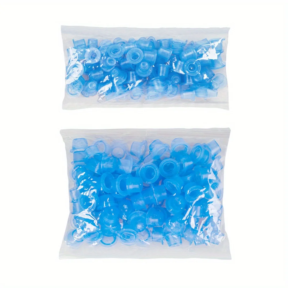 100pcs/bag Tattoo Ink Cup Silicone Permanent Makeup Eyebrow Tattoo Pigment Container Caps Disposable Tattoo Accessories