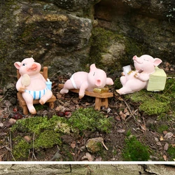 Creative Animal Pig Baby Cute Resin Crafts Teraryum Fairy Garden Miniatures Decorative Figurines Mini Kawaii Accessories