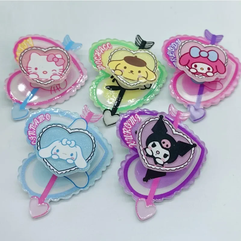 

Sanrio Hello Kitty Latest Hairpins Anime Figures My Melody Pochacco Kuromi Rotatable Windmill Design Hairpin Girl Birthday Gifts