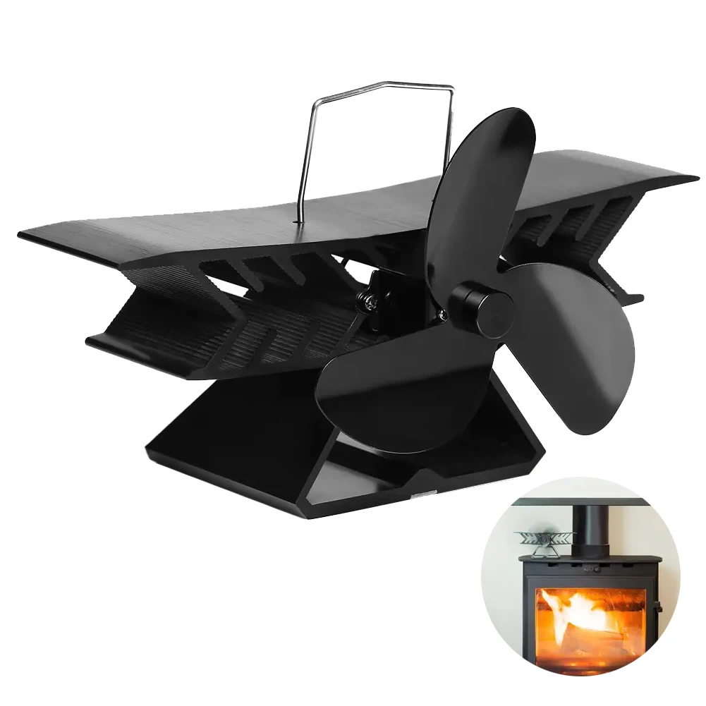 

Вентилятор циркуляции воздуха Компактный вентилятор для камина Вентилятор из анодированного алюминия Компактная конструкция Циркуляция горячего воздуха 21,2*12,3*8 см