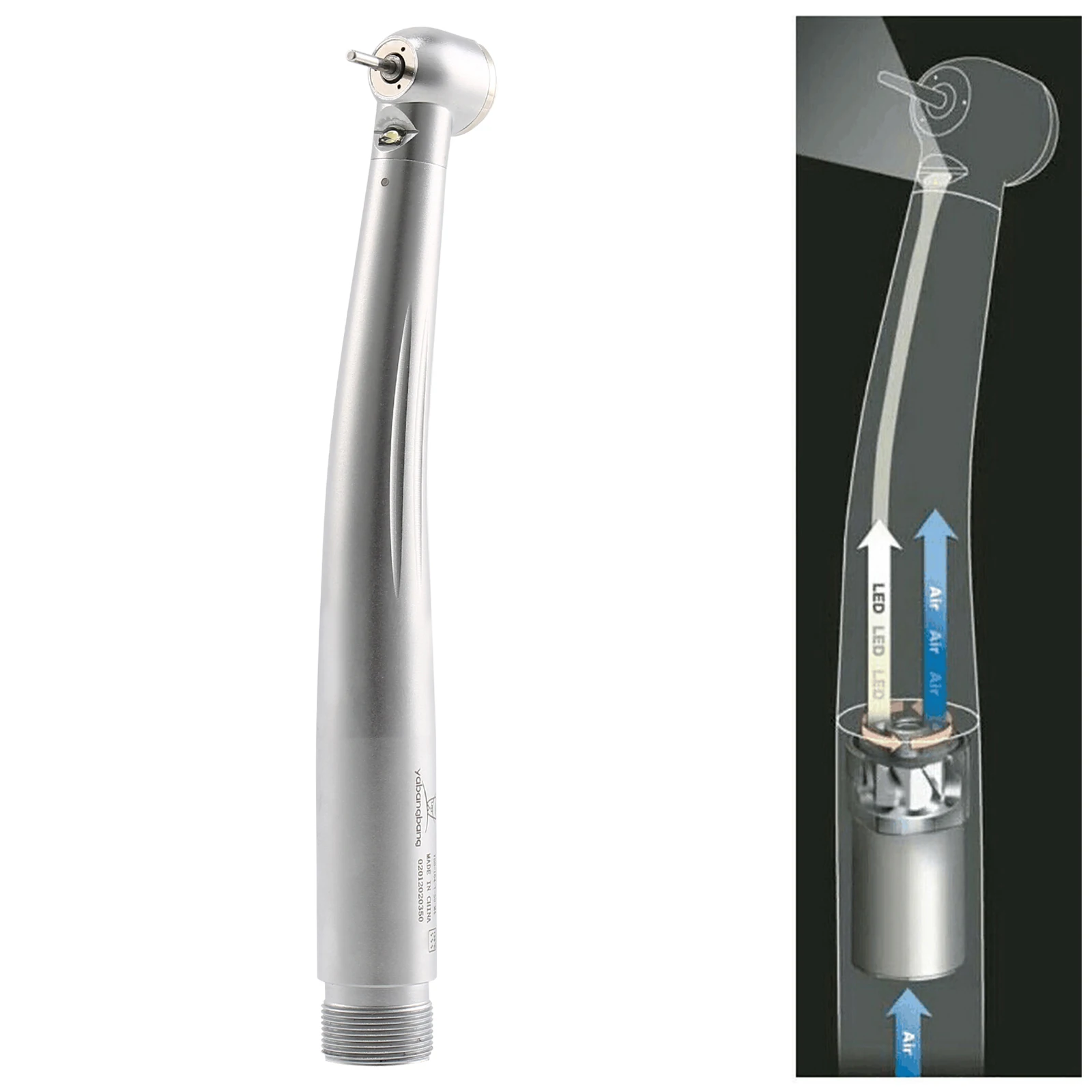 Dental LED High Speed Handpiece E-generator Turbine Standard Head Push Button 3 Water Spray 2/4 Hole