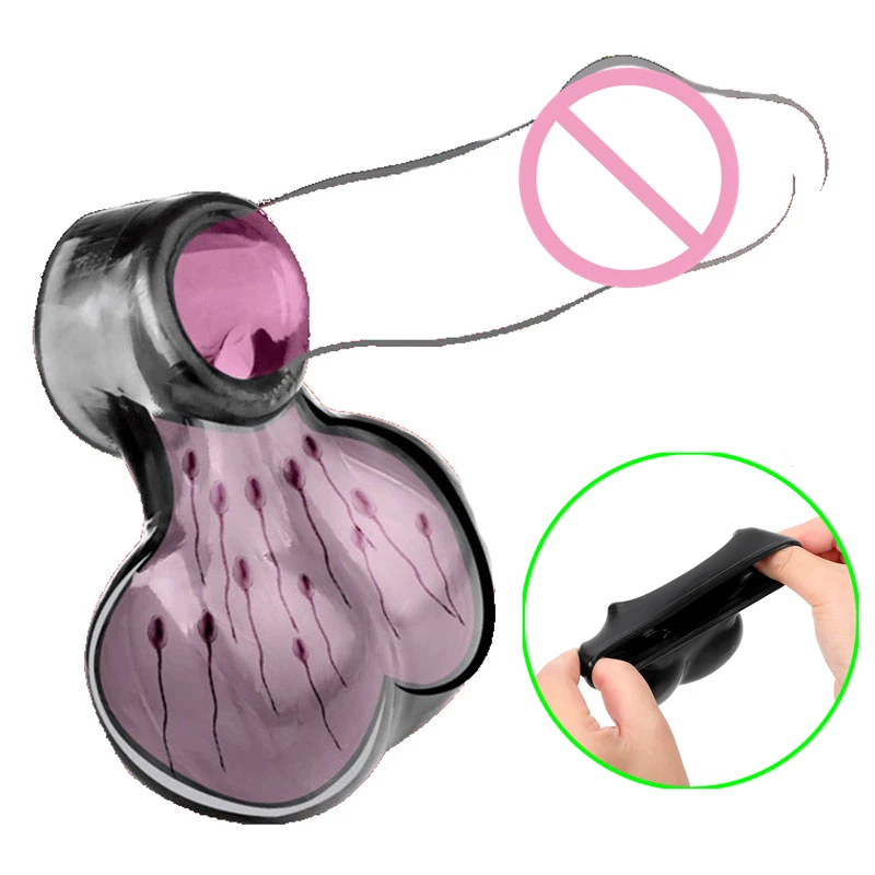 ball squeeze sex toy Silicone Ball Stretcher Scrotum Squeeze Penic Cock Ring Testicle Enhance Sex  Toy main image 0