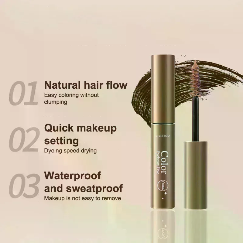3 Colors Long-lasting Fixed Eyebrow Mascara Cream Waterproof Dyeing Color Quick-dry Eyebrow Gel With Brush Eye Beauty Makeup