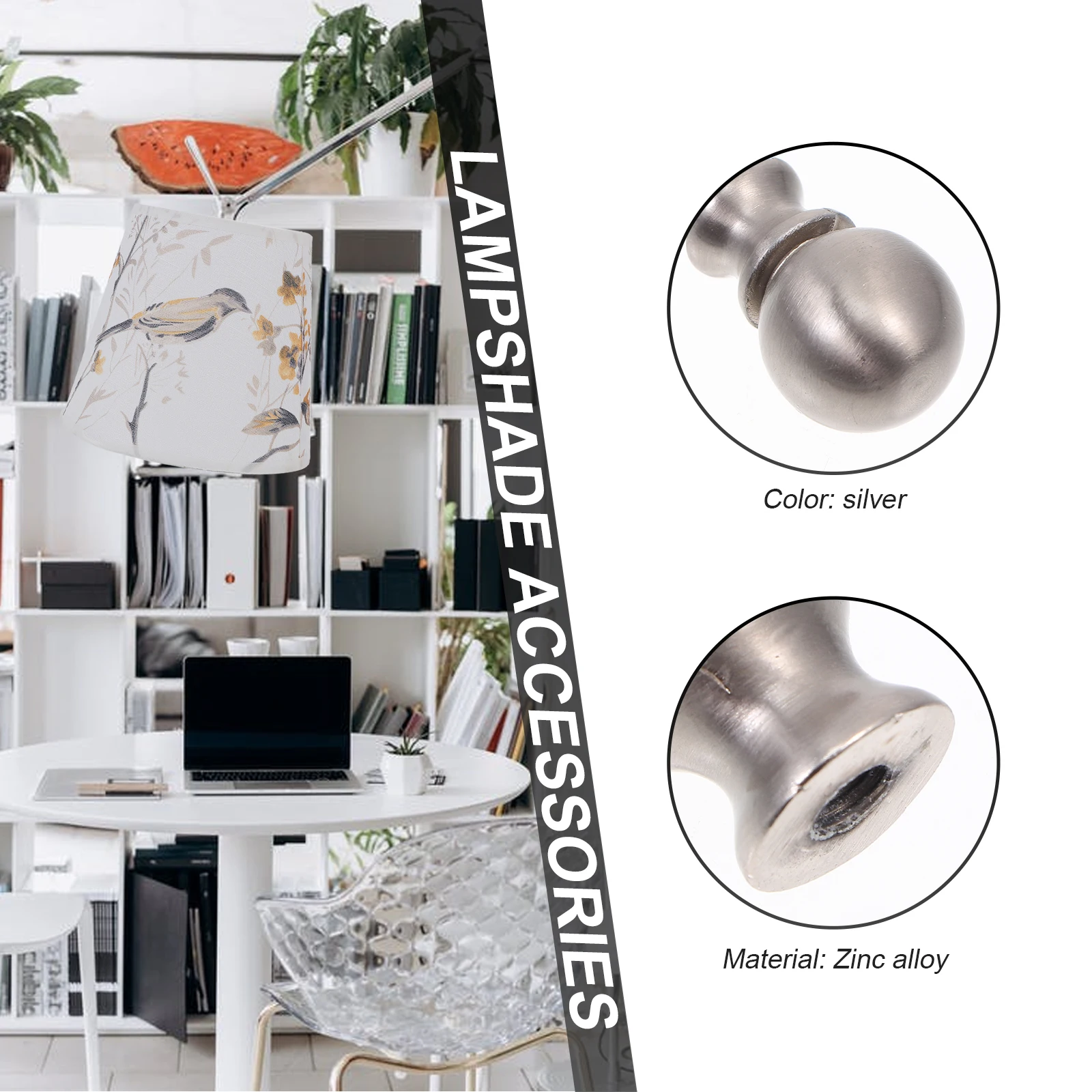 

2pcs Lamp Zinc Alloy Vintage Table Lamp Parts Knobs Decorative Horn Frame Light Screw Accessories Lampshade Cap