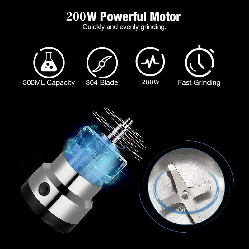 المطبخ متعدد الوظائف 4 شفرات الحبوب طاحونة القهوة تقطيع المنزل مطحنة القهوة الكهربائية الجوز الفول نكهة خلاط