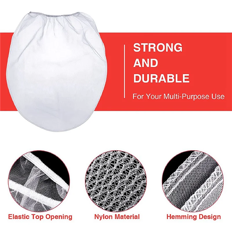 

WCS-75 Pcs 5 Gallon Elastic Top Paint Strainer Bags White Fine Mesh Bag Paint Filter Bag For Hydroponics Painting Gardening