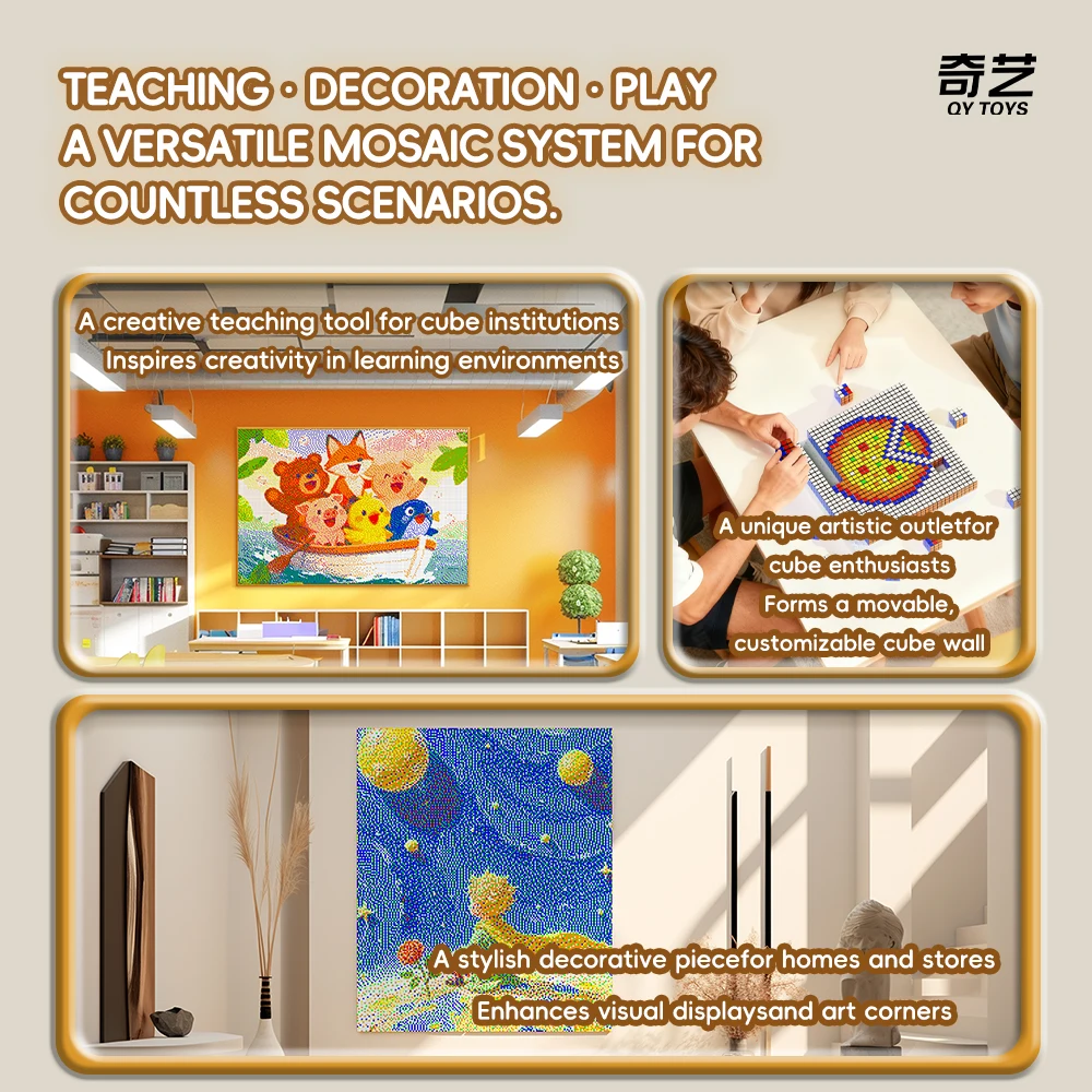 [CubeFun] QiYi Mosaico Cubo di Velocità Magico 10x10 Puzzle 900 Pixel Blocchi di Costruzione Creativi Mosaico Cornice per Foto Regali per Bambini