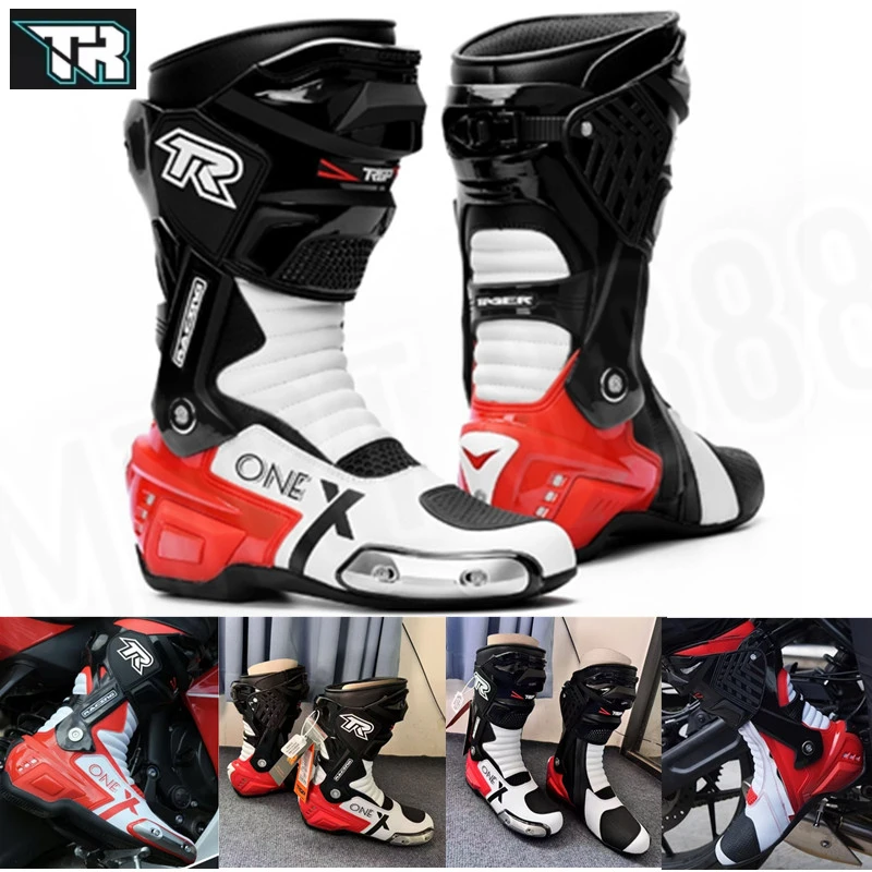 TR Tiger Motorcycle Riding Shoes Long Boots Road Anti-fall Rally Boots Rider Equipment Motocross Travel Four Seasons Men X-ONE