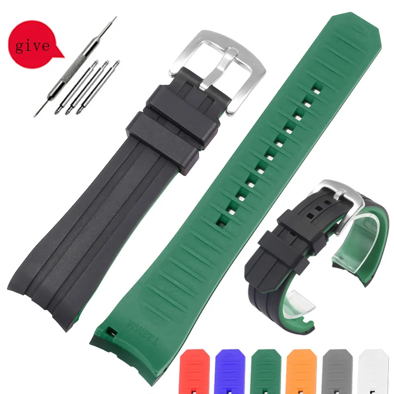 Selected Quality Silicone Arc Mouth Watchband Universal Interface Pin Buckle Accessories Waterproof Rubber Watch Chain