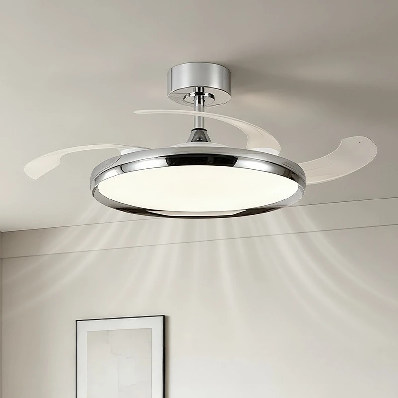 Italian Style Invisible Ceiling Fan Lights for Eye Protection Bedroom Dining Room Decorative Home Voice Enabled Ceiling Fan Lamp